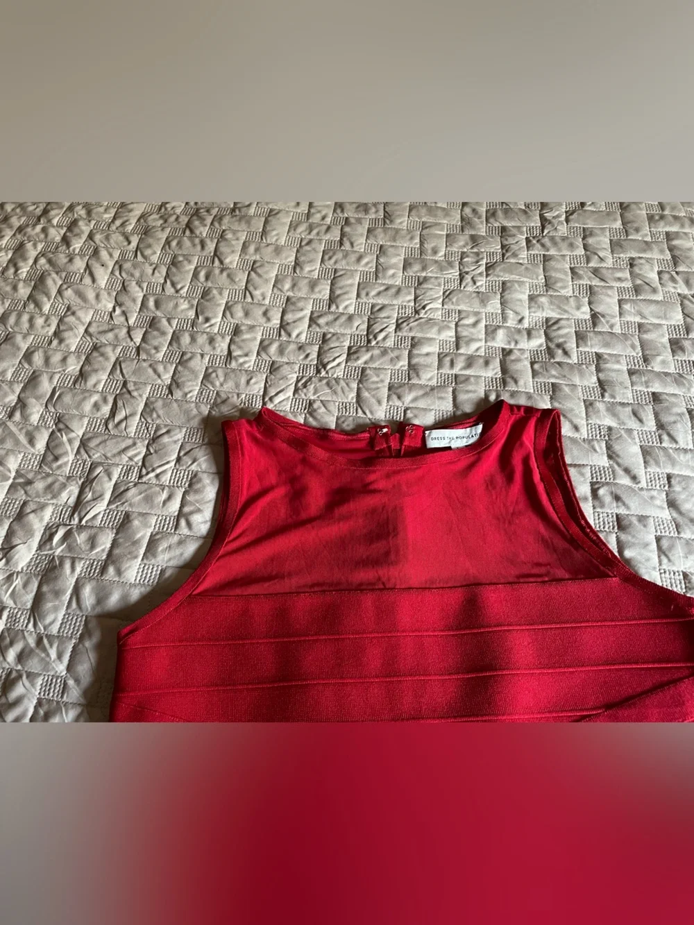 Dress the Population Red Sleeveless Bodycon Dress
